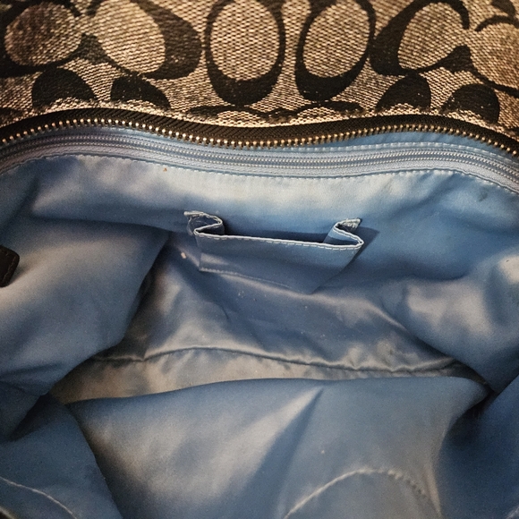 Black & Grey Leather Coach Diaper Bag - Picture 11 of 13